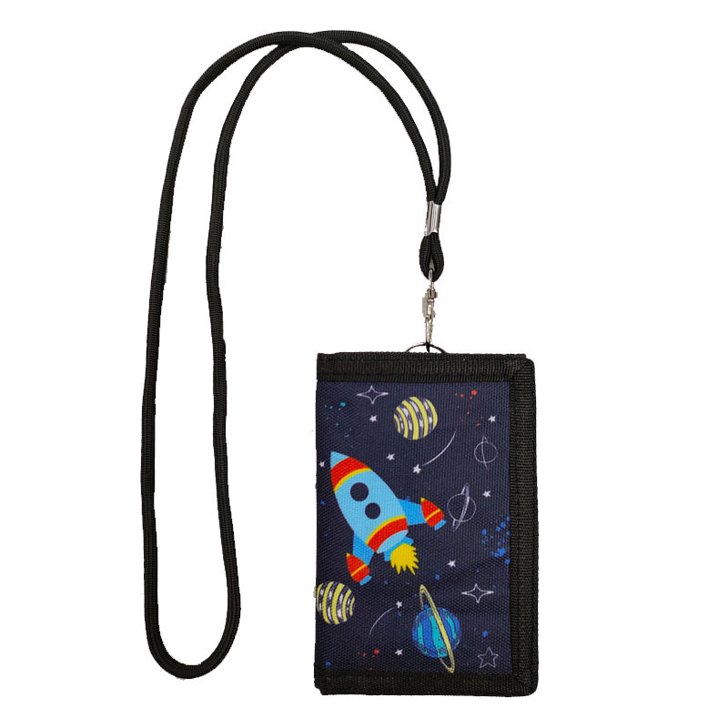 跨境挂绳学生儿童钱包 动漫卡通独角兽钱夹 超轻薄款礼品折叠足球证件卡套详情6