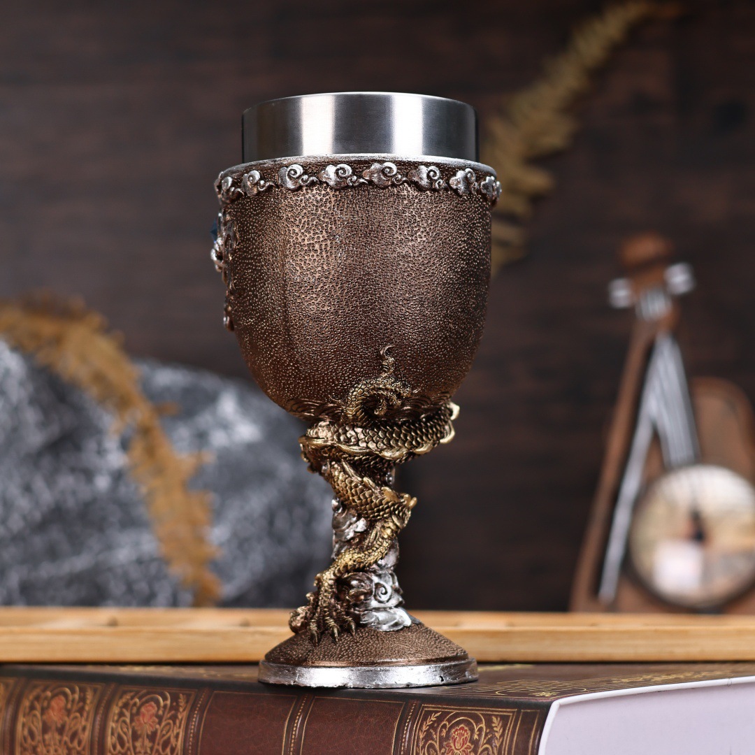 European and American foreign trade inventory, Chinese dragon red wine glasses, personalized cocktail glasses, stainless steel water cups, high appearance level pic 10