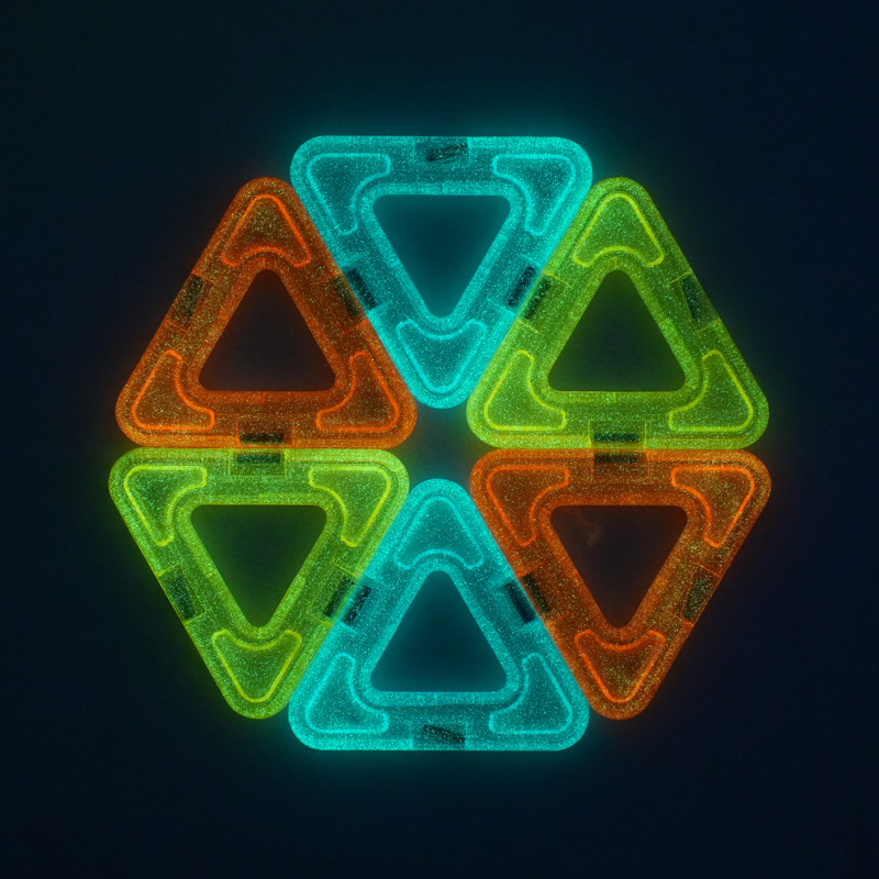 厂家直销磁形加工发光积木益智玩具智力开发色彩认知夜光磁力片详情11