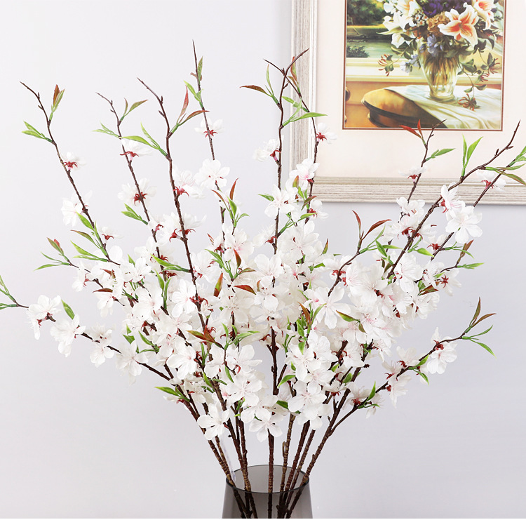 婚庆仿真桃花 花卉桃花枝批发 假花室内客厅装饰绢布小桃花仿真花详情10