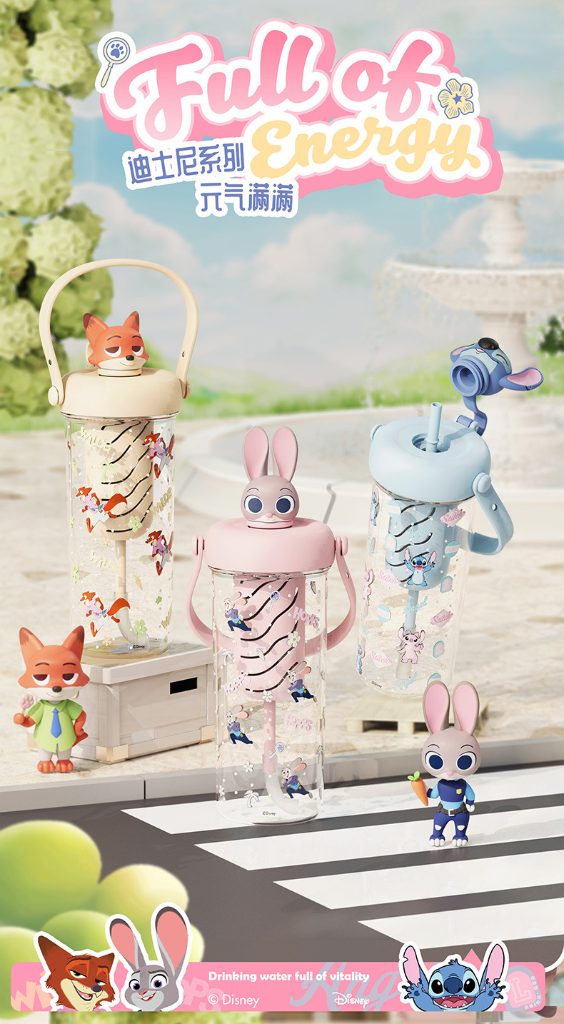New Xiaoman doll fruit tea plastic cup, cute straw cup for primary school students, Le Si Double Drink, summer plastic water cup for school pic 20