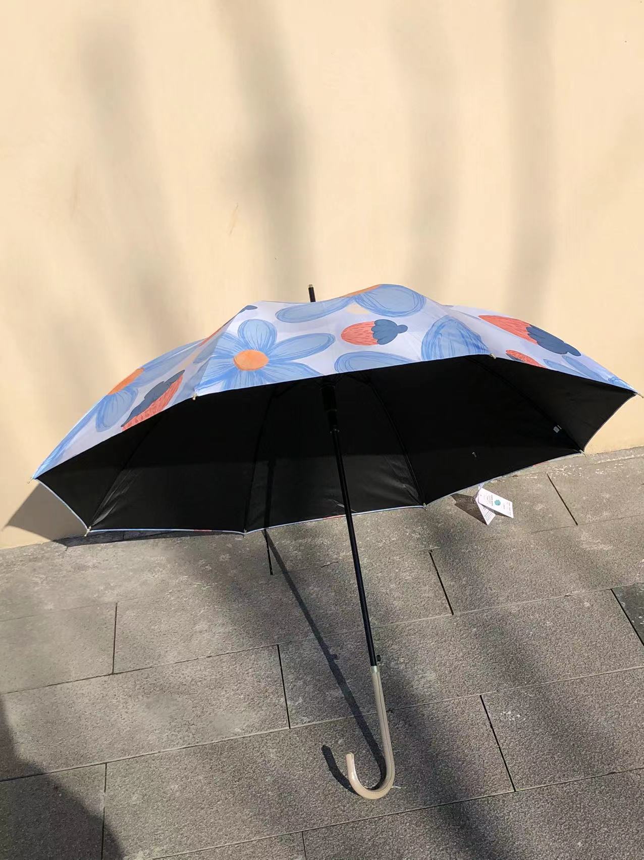雨伞批发 2024新款全遮光黑胶春花秋菊直杆淑女伞工厂供应详情7