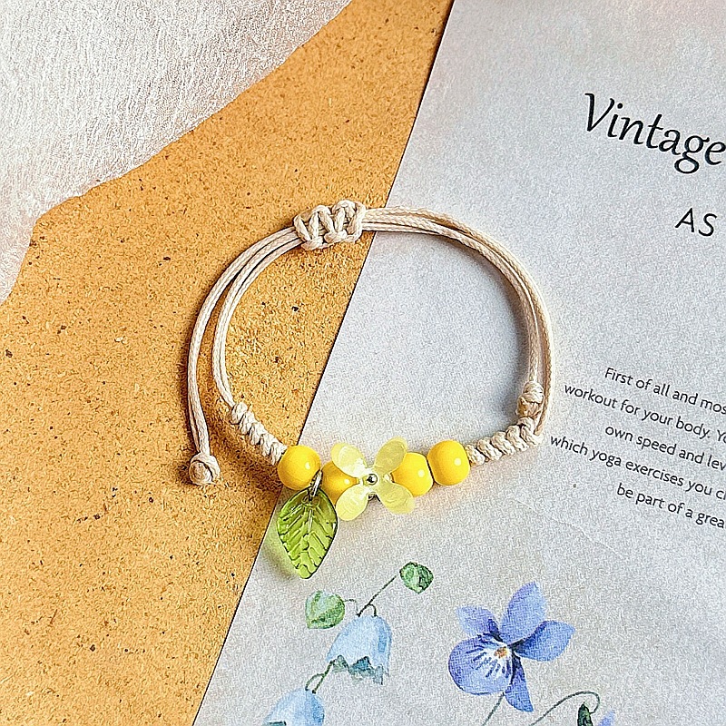 Wholesale of Jingdezhen ceramic bracelets for girls, hand-woven new Chinese-style ancient flower artistic student gift bracelets pic 12