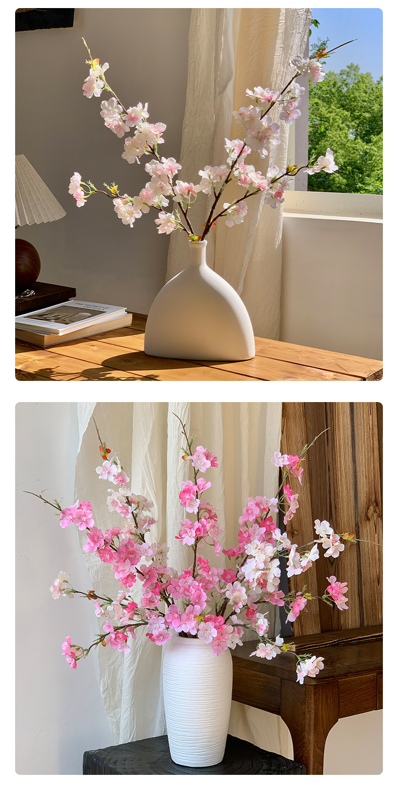 4叉樱花仿真花客厅假花插花塑料花婚庆布置装饰花艺摆设跨境热卖详情14