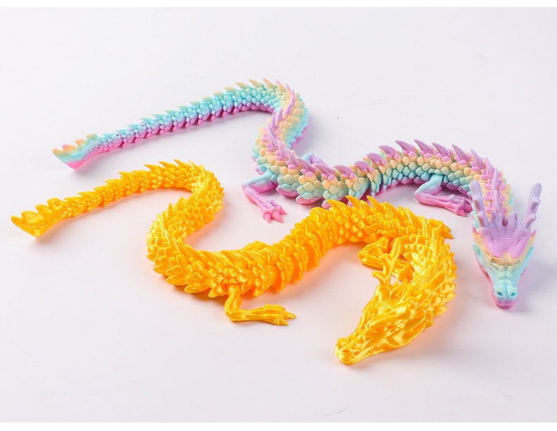 Wholesale 3D printed Chinese dragon figurines, 3d printed dragon figurines, colorful crystal dragons, toy dragons, joint dragons pic 5