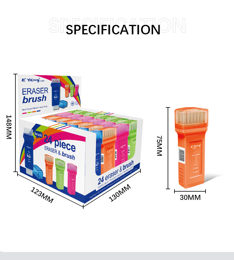 Yalong Cross-border's new 4-color mixed TPR material rubber band brush eraser stationery for returning to school pic 7