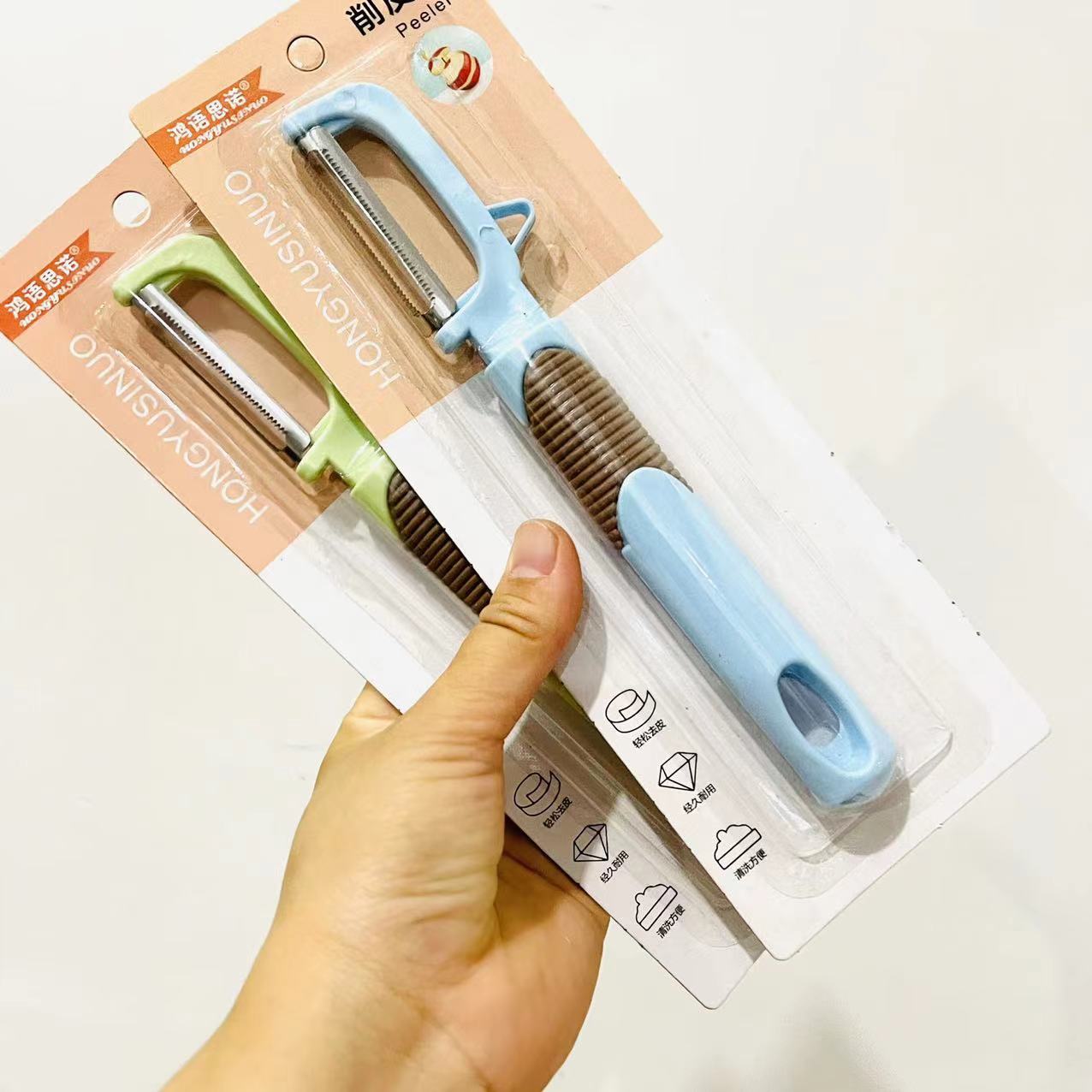 【 Zone 2-10 】0730 Peeler 60/ box 720/ box 0730 Suction Card Peeler, Peeling Knife Plastic Handle Serrated Peeler, Fruit and Melon Peeler wholesale pic 4