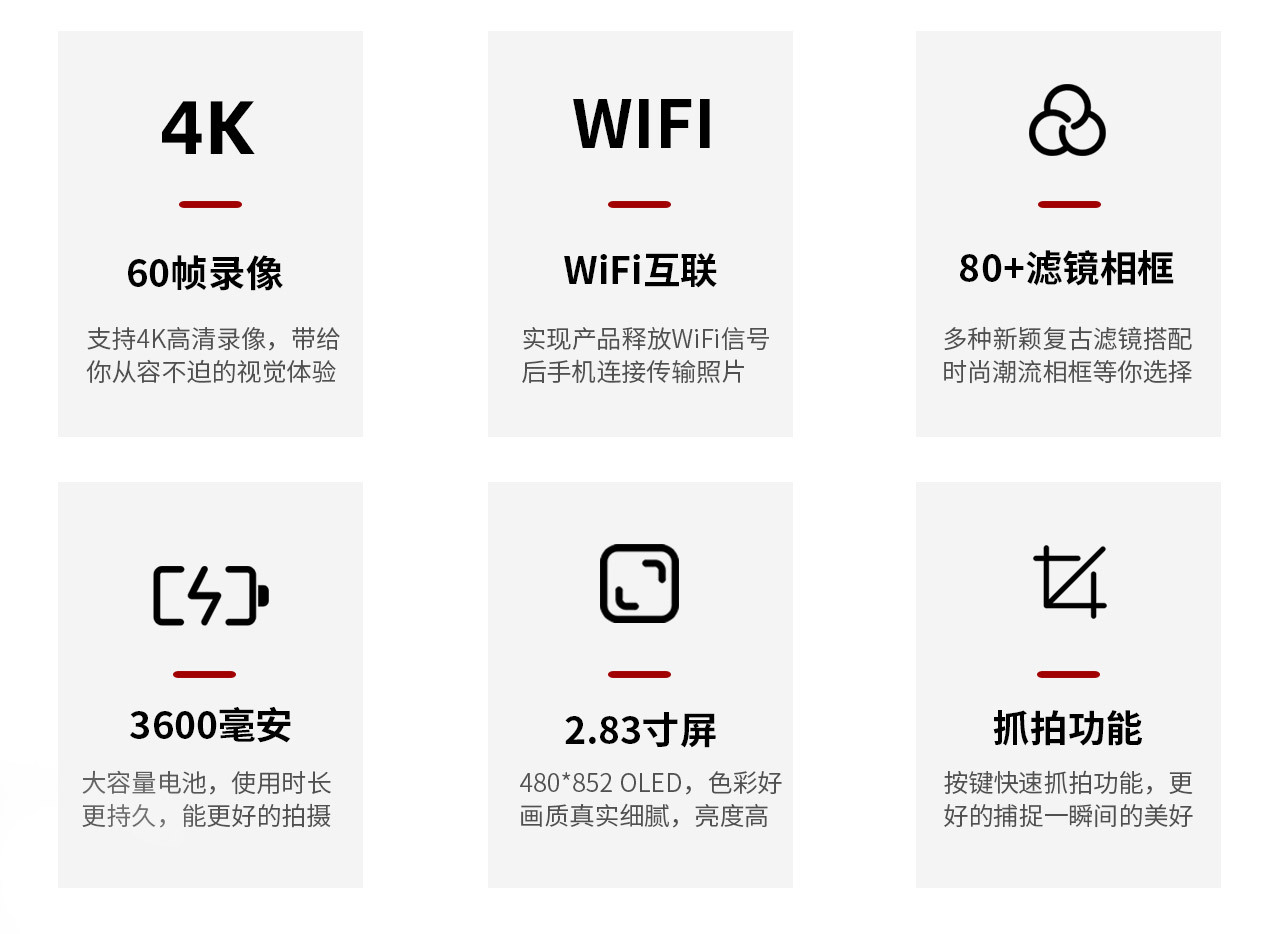 D7高清ccd数码相机美颜自拍复古 6400万WiFi照相机摄像学生卡片机详情4