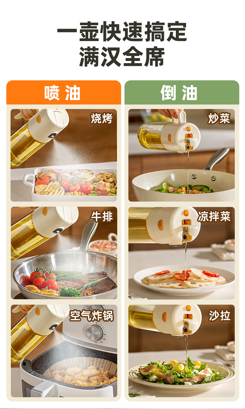 免开盖喷倒两用油壶厨房喷雾不挂油防漏油罐酱油醋玻璃调味料罐瓶详情11