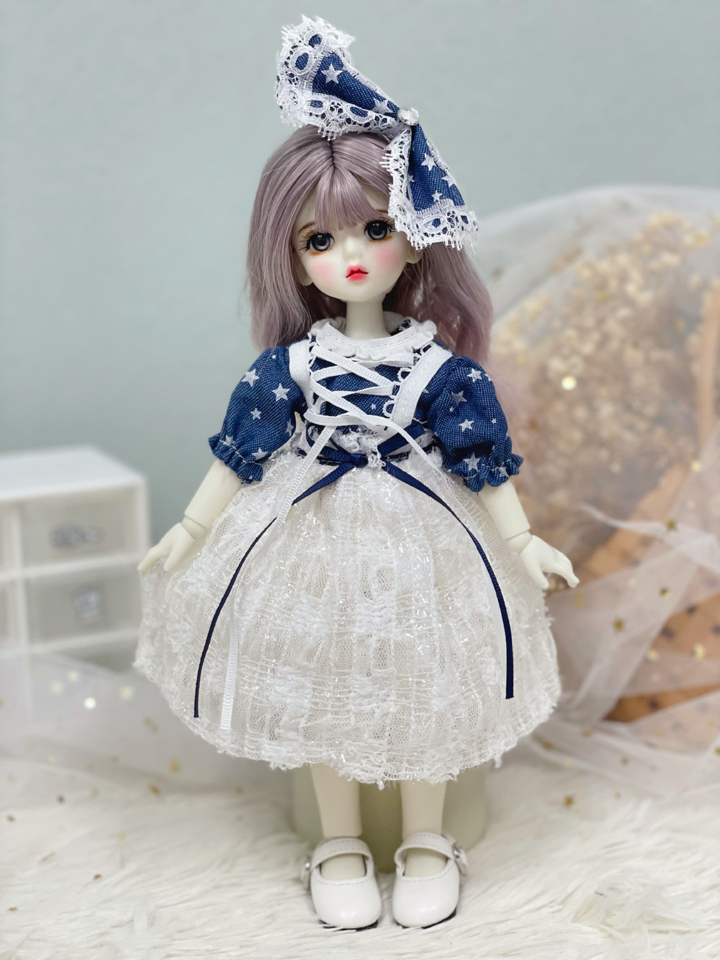 6 points bjd doll dress-up clothes, 30 cm doll set dress, autumn and winter outfits, Lolita jk maid dress pic 17