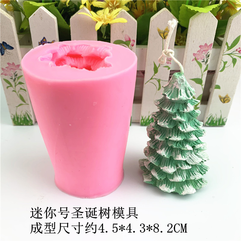 3D立体大小号圣诞树硅胶模具蜡烛香薰石膏滴胶手工皂慕斯蛋糕模多详情2