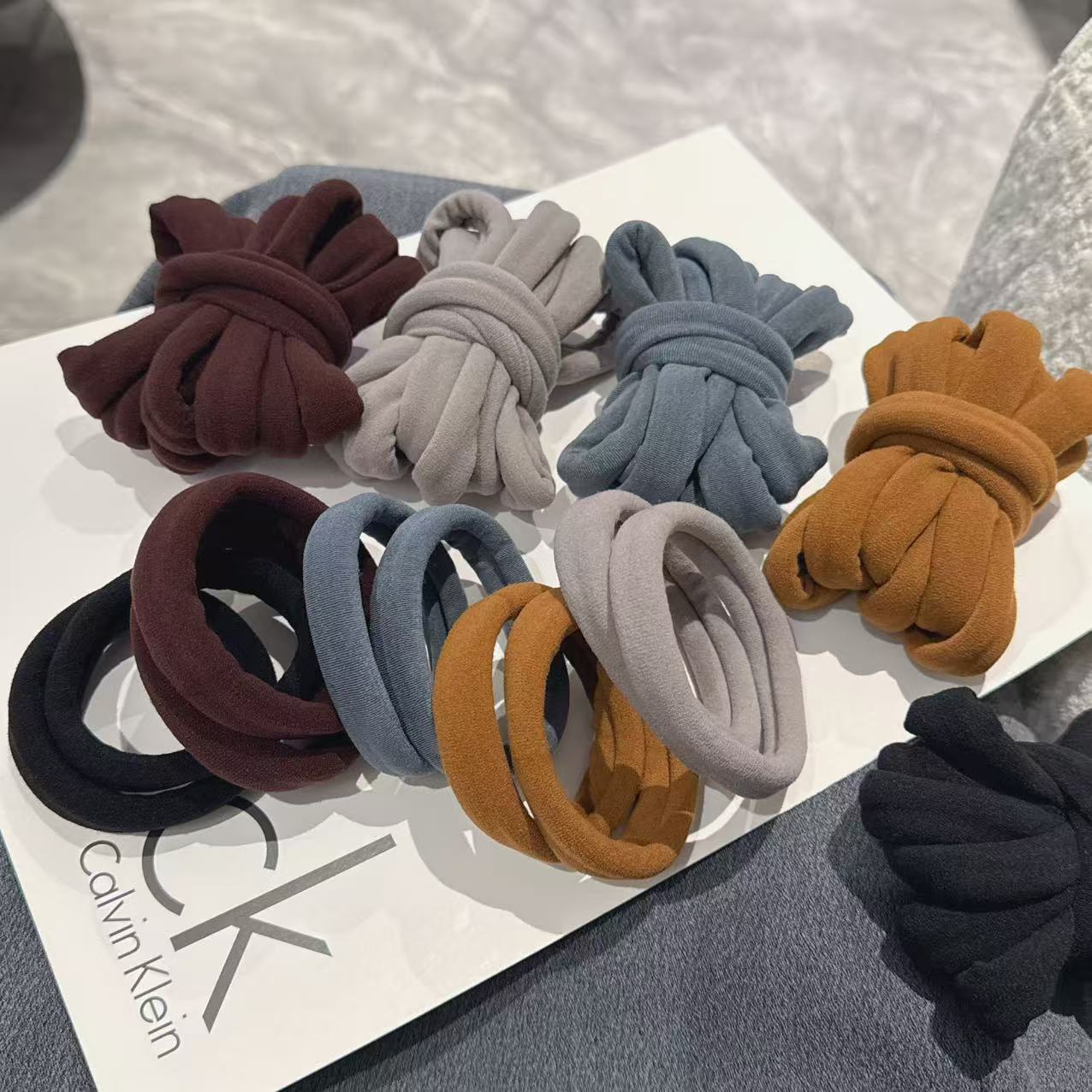 莫兰迪色新款加大号毛巾圈发圈时尚简约高弹力舒适发饰详情2