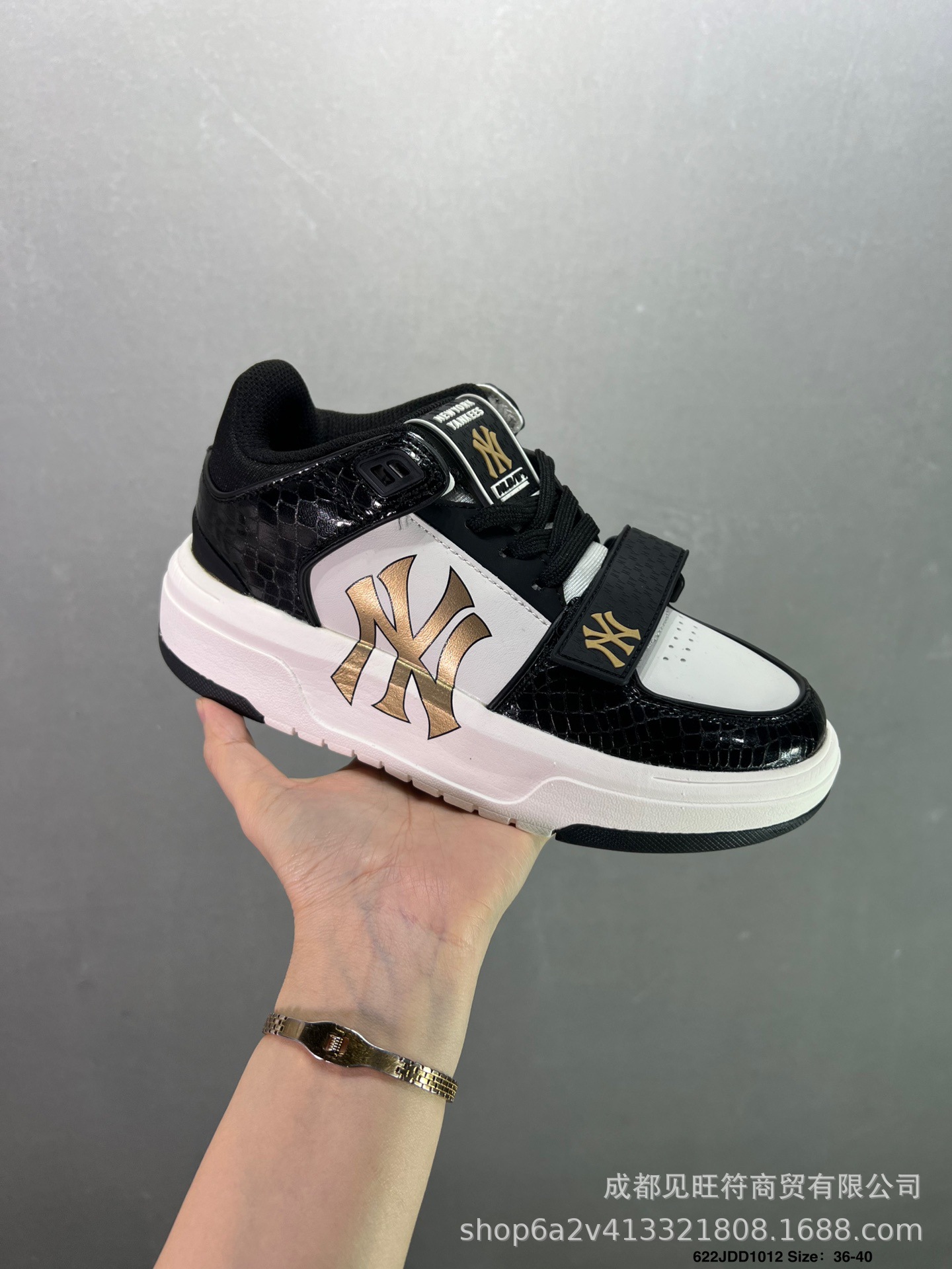 莆田纯原mlb老爹鞋学长鞋中帮NY大标洋基队厚底增高鞋6CM男女鞋详情13