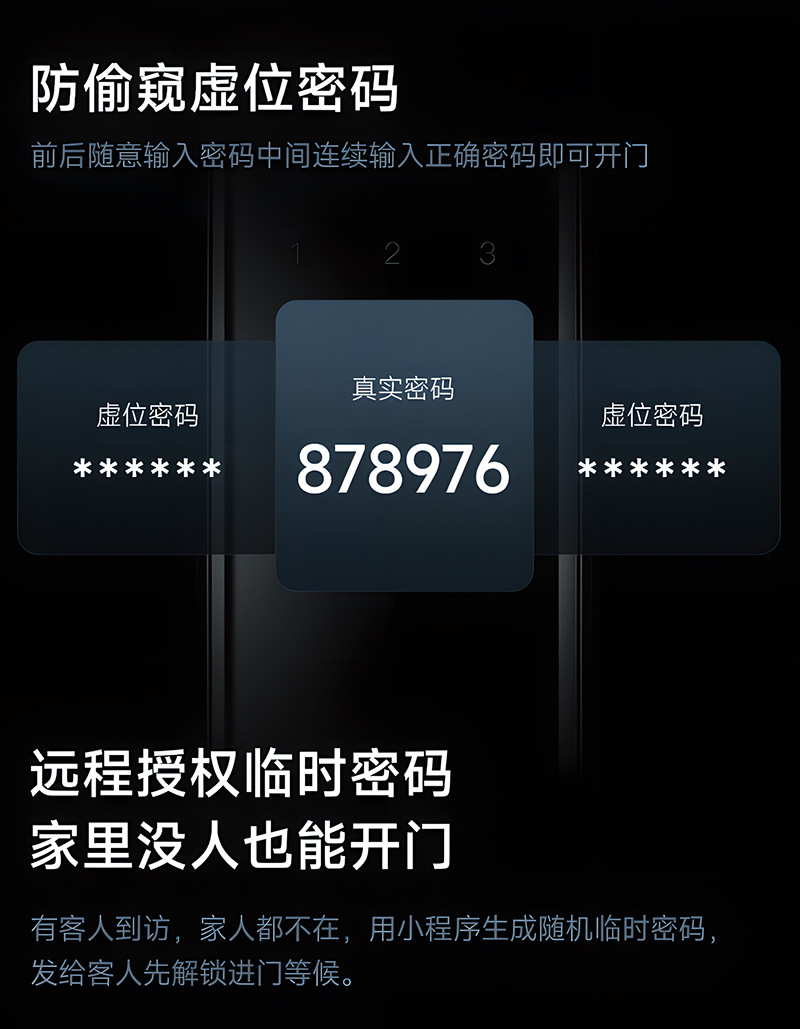 Black smart door lock, 3D facial recognition, large visual screen, digital keyboard, fingerprint recognition pic 29