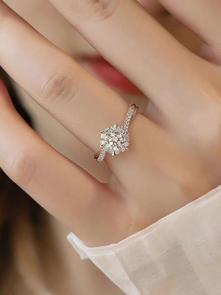 饰爱一生情侣戒指男女一对结婚戒开口可调节对戒钻戒小众高级礼物详情12