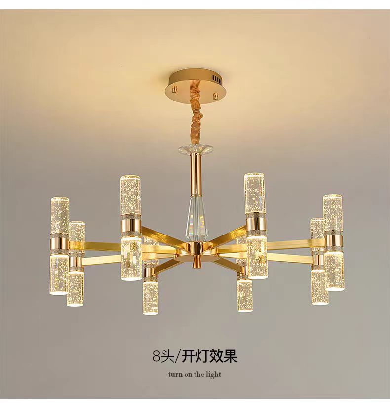 新款现代简约轻奢气泡柱水晶客厅吊灯高档大气全屋别墅餐厅卧室灯详情10