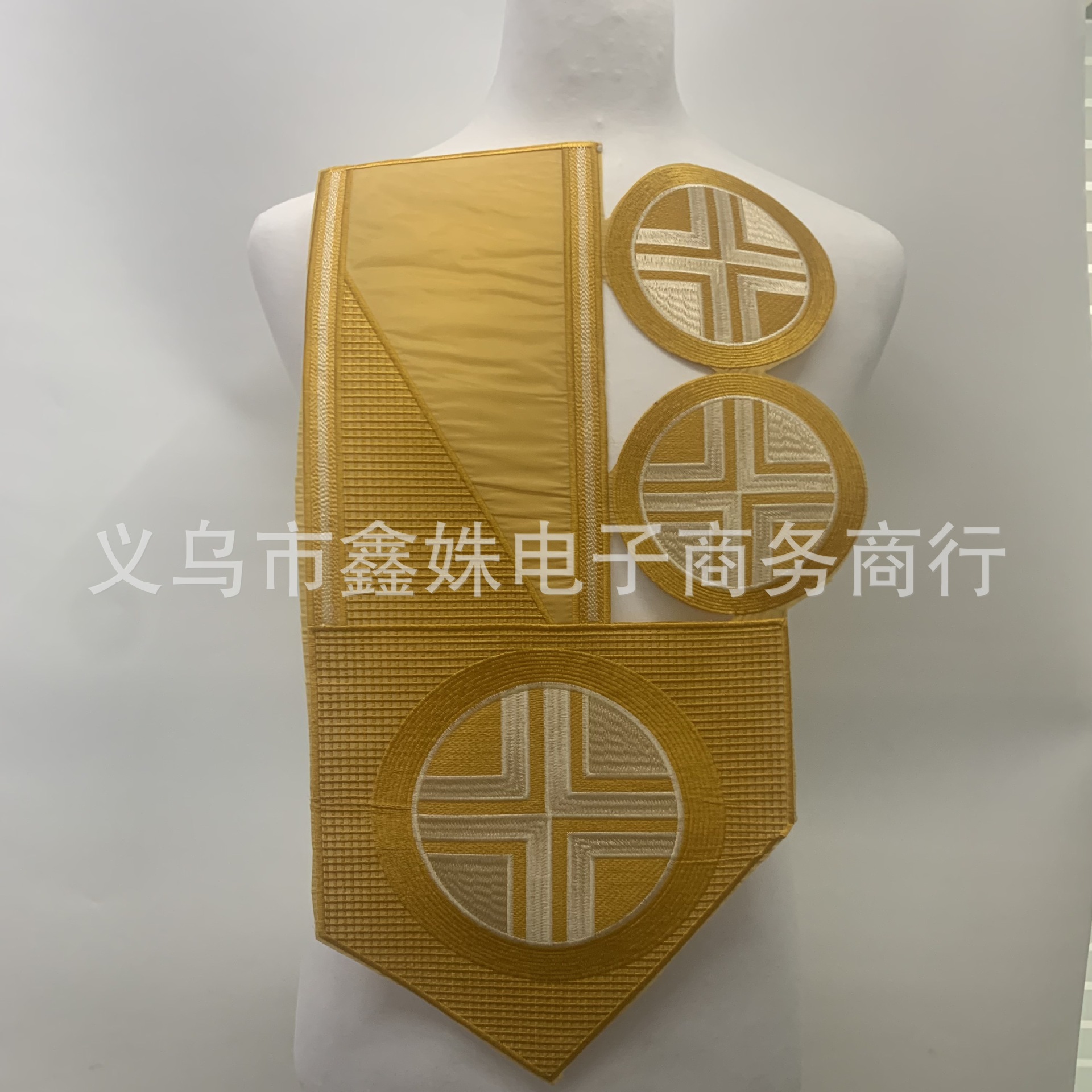 Rectangular embroidered circular collar stage costume accessories in stock in multiple colors pic 4