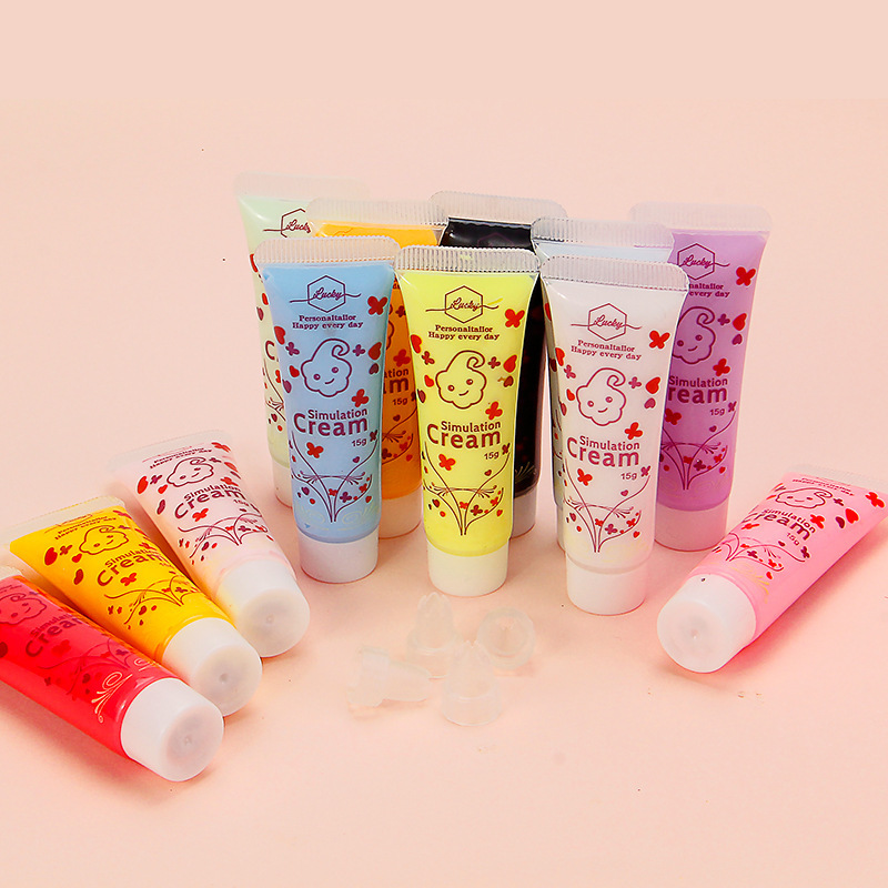 Handmade colored cream glue diy material kit, notebook clay cream glue accessory set, wholesale of simulated cream glue pic 8