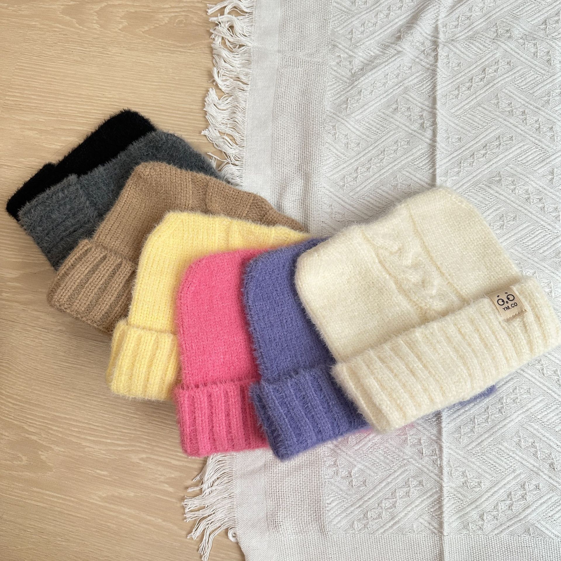 儿童针织帽日系可爱猫耳朵小标狐狸毛秋冬毛线帽防风保暖护耳帽详情26