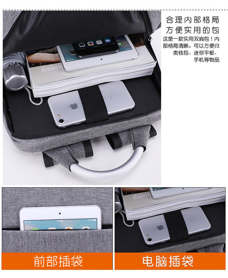 The 2025 new model of casual business computer backpack for students, a large-capacity men's business travel backpack with printed LOGO pic 37