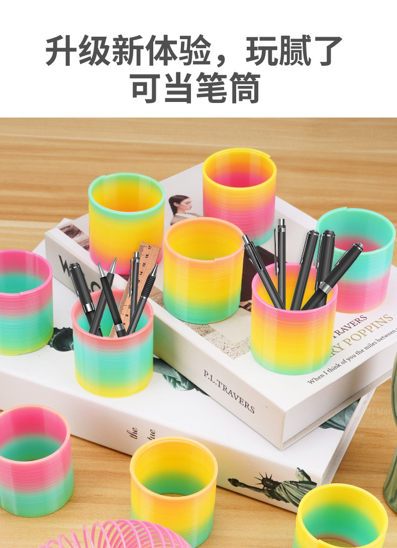 521A model small rainbow ring Spring ring Seven-color small magic hula hoop 5.2*5CM lantern plastic wholesale pic 7