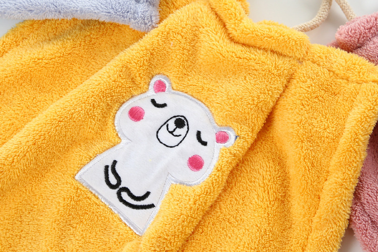 【 Chi Jia 】 High-density coral fleece cartoon embroidered hanging towels, hand towels, kitchen rags, handkerchiefs, absorbent towels pic 14
