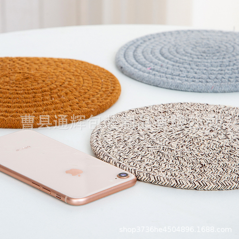 碗垫隔热餐垫圆形麻编织杯垫隔热盘垫装饰道具垫子家用防烫锅垫详情30