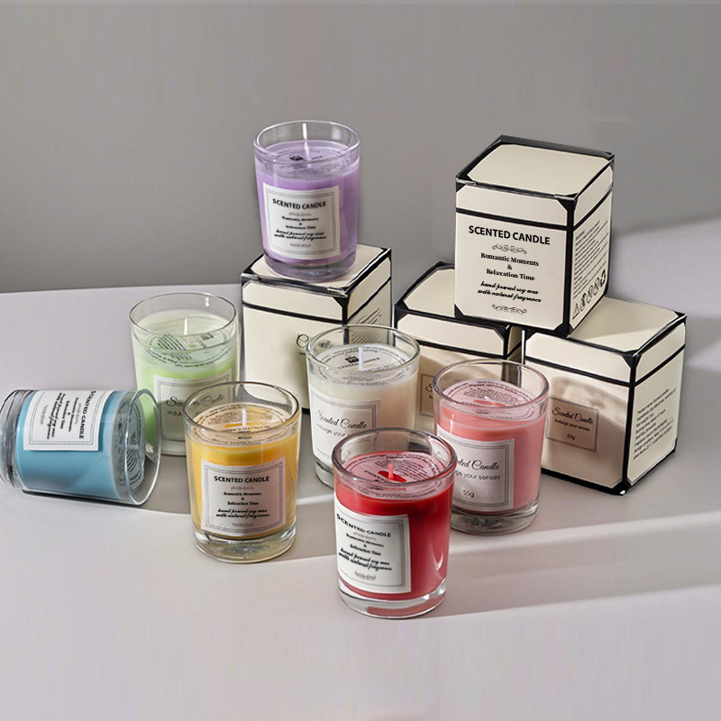 跨境热销香薰蜡烛无烟大豆蜡香氛氛围彩色蜡烛玻璃杯礼物伴手礼详情5