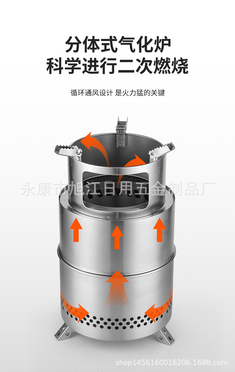 Portable outdoor wood-burning stoves, wild bonfire stoves, gasifiers, picnic stoves, folding stoves for camping, smokeless stoves pic 5