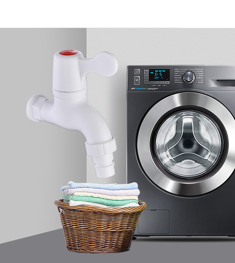 Wholesale of 4-point plastic faucets for household wall-mounted washing machines, quick-opening faucets and spouts, 4-point single manufacturers pic 52