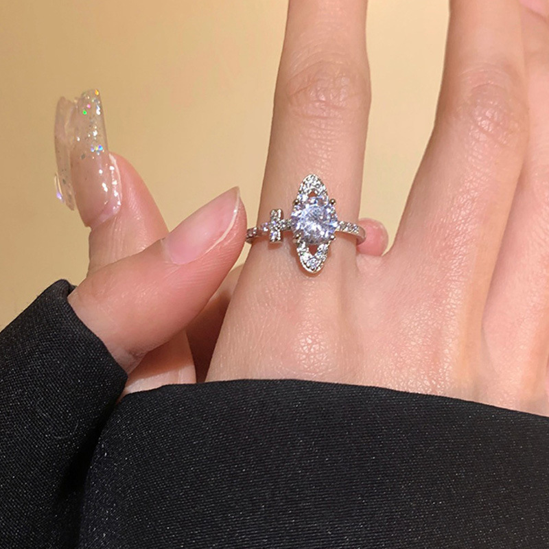 西太后星球戒指女轻奢小众锆石开口食指戒时尚个性设计感指环详情7