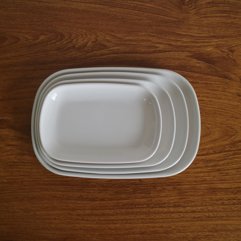 White melamine thickened oval plates, den-shaped plates, barbecue plates, stir-frying plates, snack plates, roast meat plates, in stock, factory wholesale pic 11