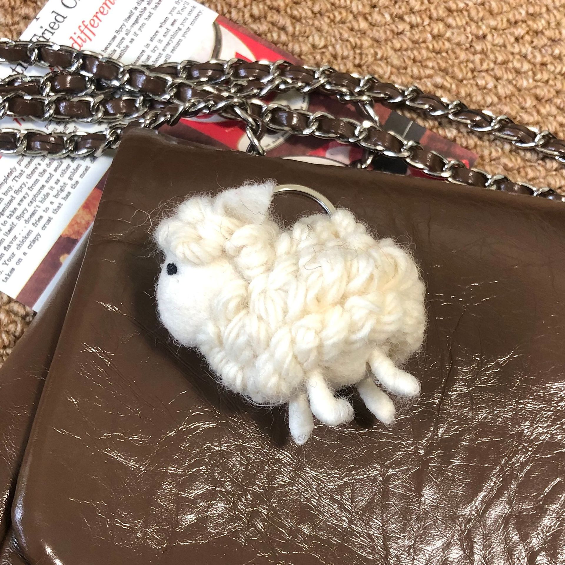 2025 New Nepalese wool felt keychain pendant, cute little sheep and dog bag pendant, car hanging doll pic 7