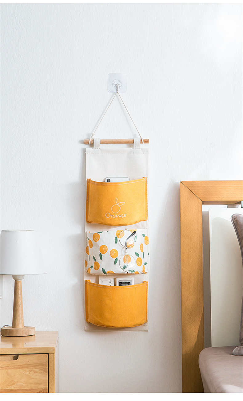 私玮床头墙挂式收纳挂袋宿舍钥匙字卡布艺收纳挂袋门后式储物挂袋详情10