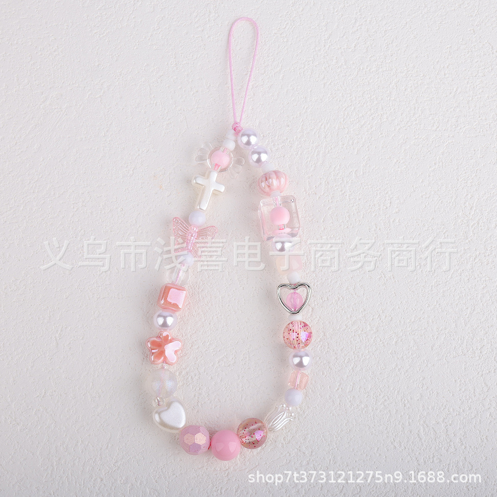 A popular online influencer live-streamed a new style of strawberry mobile phone chain, heart-shaped beaded mobile phone chain and hand-painted beaded mobile phone chain pic 3