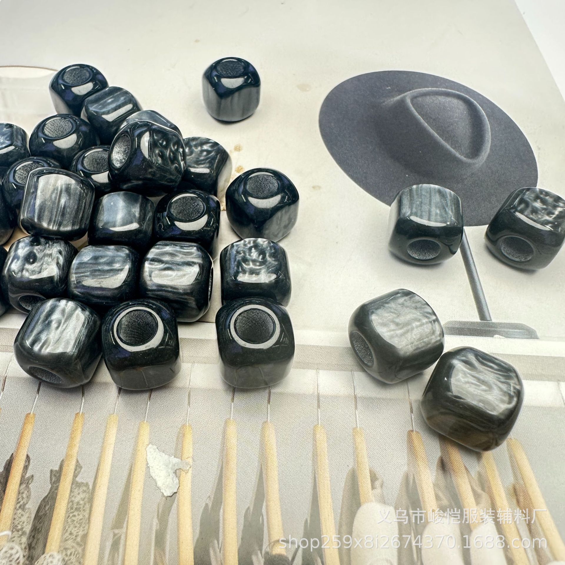 新款大孔批发链项链串珠手高级diy手工12mm桶珠树脂爆款配件多色详情10