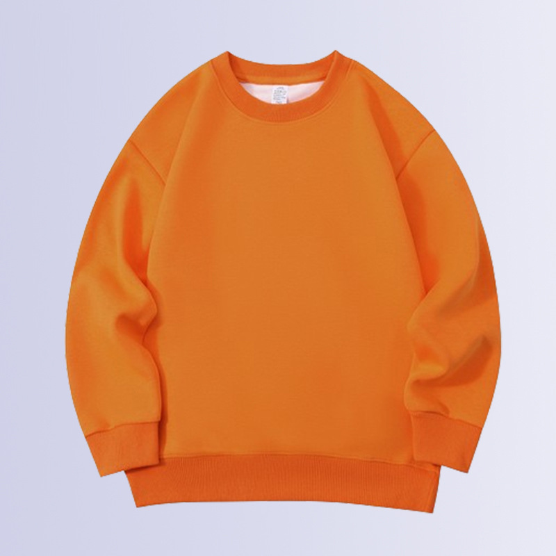 儿童纯棉圆领卫衣定制图案logo春秋款纯色320克光板卫衣跨境外贸详情11