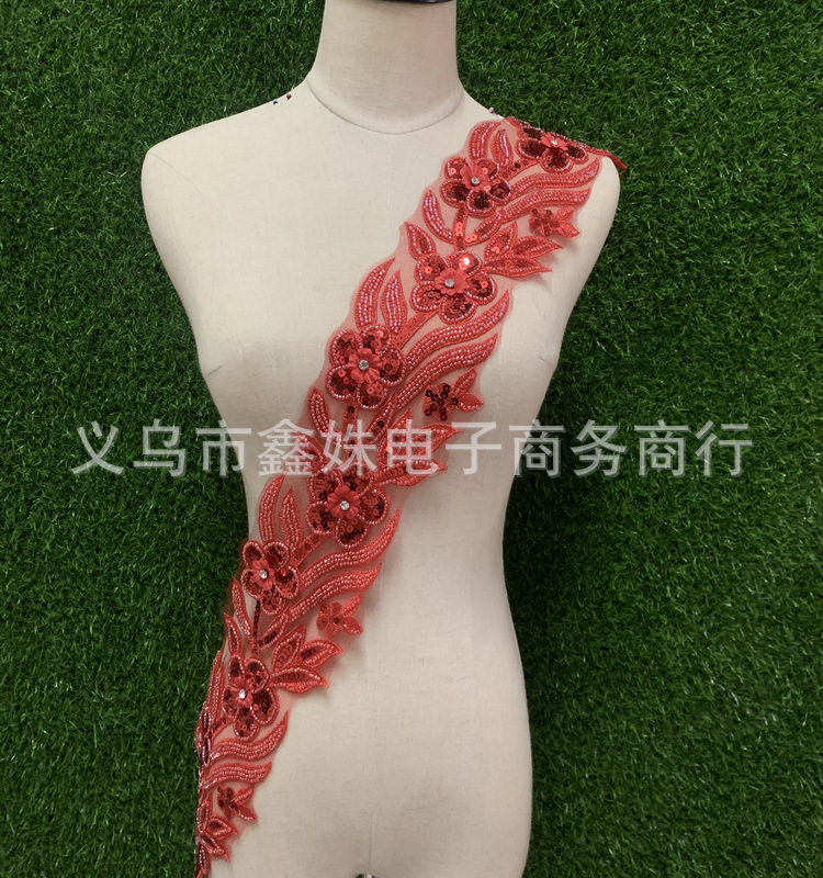 批发重工手工彩色亮片装饰花边 衣服节庆花边 服装辅料详情1