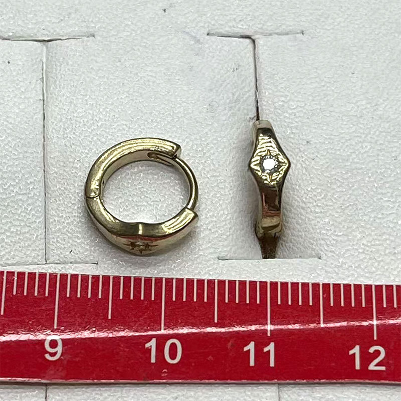 Cross-border bestsellers, Instagram-style earrings, versatile, simple and fashionable, golden earrings, round gold-plated earrings pic 1