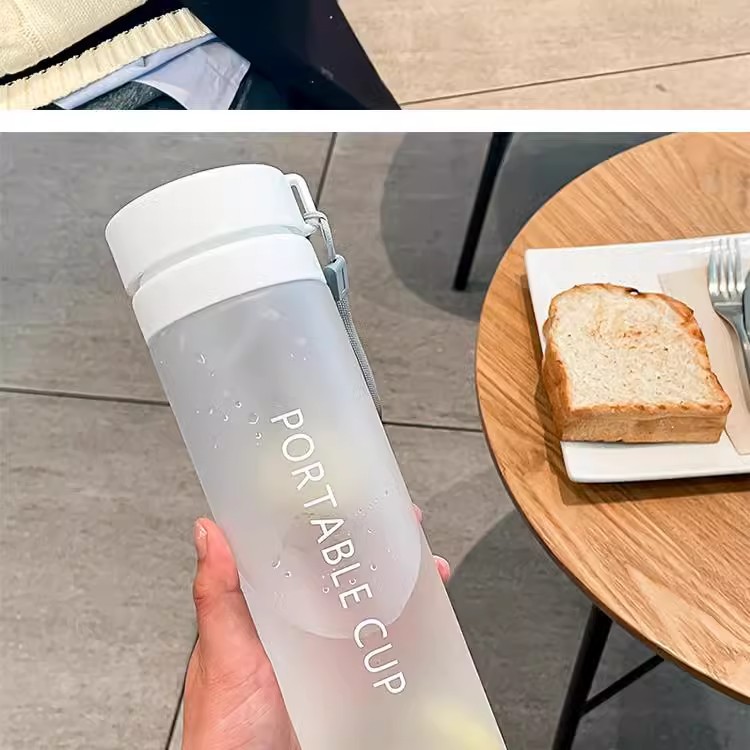 Summer new high appearance level water cup for male students, simple Korean version portable cup, large capacity, anti-drop plastic cup pic 8