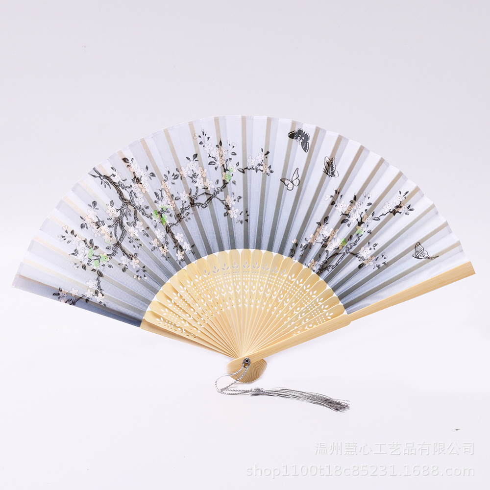 扇子中国风一笑扇 日式折扇古典舞蹈旗袍扇粉色少女桃花扇古装梅详情5