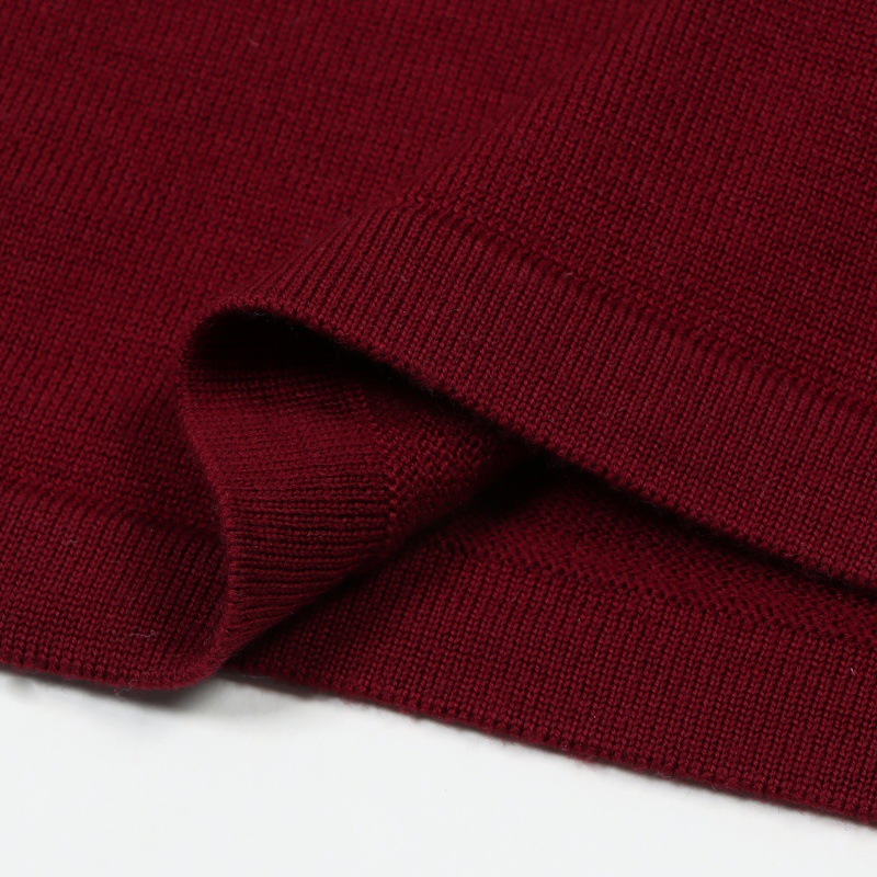 跨境外贸高级感秋冬淑女红色高领无袖100%扬子羊毛套头针织连衣裙详情11