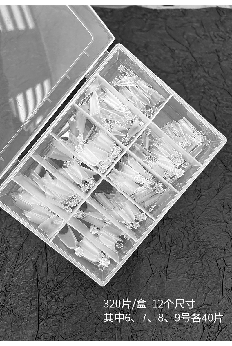 Nail tip auxiliary line: Shallow semi-attached nail tip, oval-shaped, seamless, no-cut, ultra-thin, natural fit, specially designed for nail salons pic 6