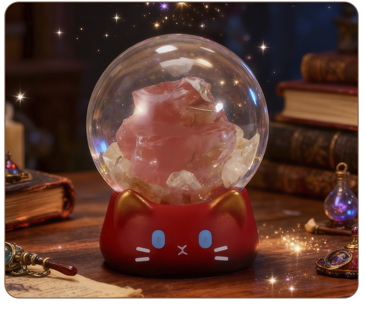 Cute cartoon cat Jingjing Crystal Blind box, creative crystal ball design, desktop decoration gift, gift decoration blind box pic 14