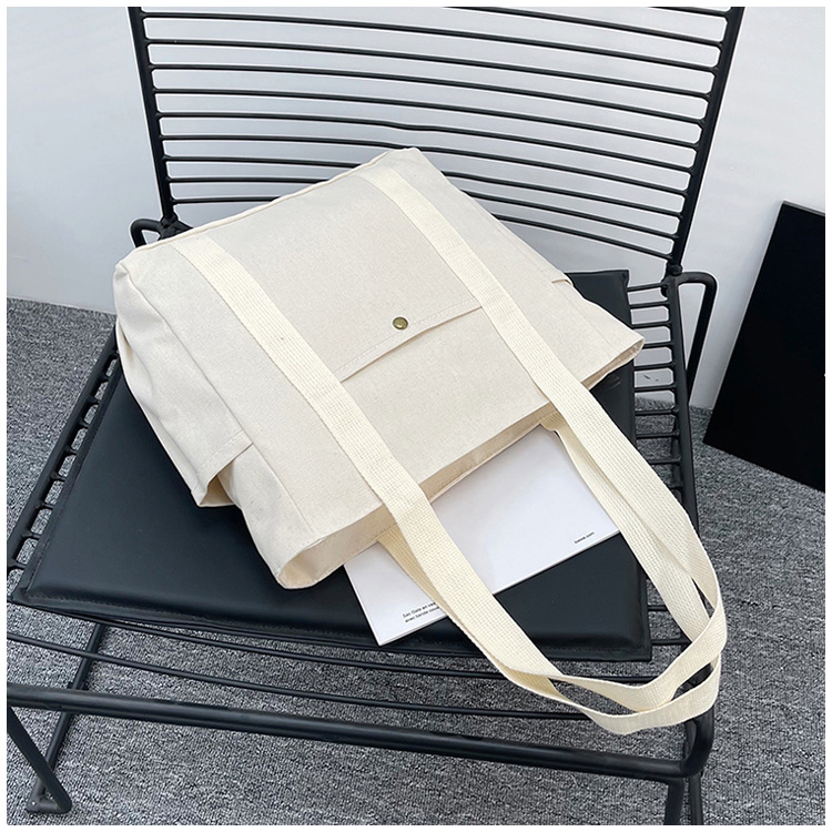 大容量托特帆布包上班外出高颜值通勤百搭文艺学生装书单肩布袋包详情40