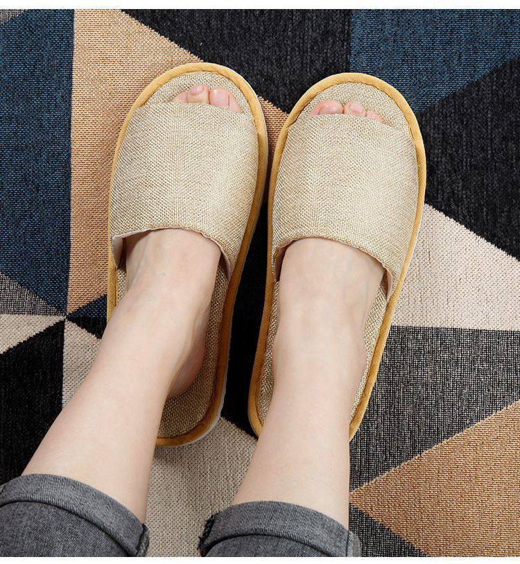 酒店一次性半包棉麻拖鞋男女加厚防滑四季美容院宾馆居家待客批发详情14