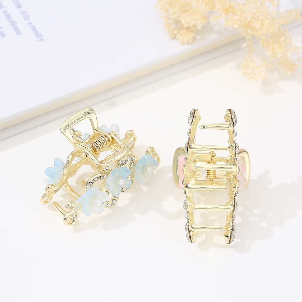 发夹夏季花朵抓夹女 可爱甜美合金半扎发小夹子小女孩鲨鱼夹批发详情24