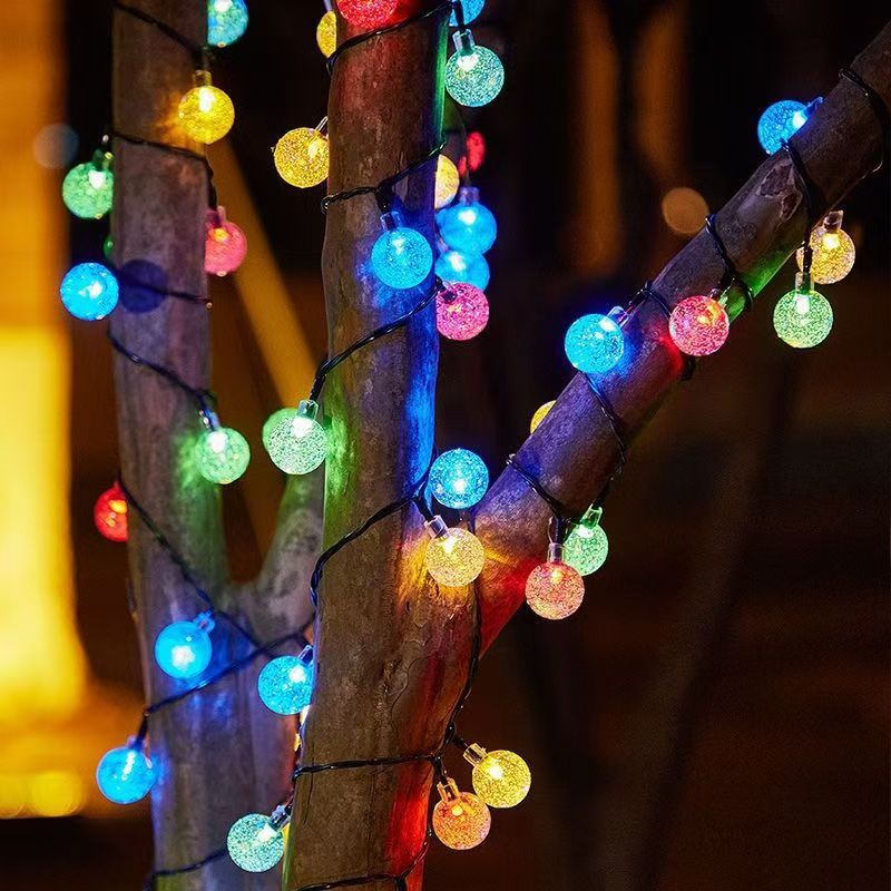 LED太阳能灯串户外小气泡水晶球灯串透明球彩灯圣诞节帐篷氛围灯详情19