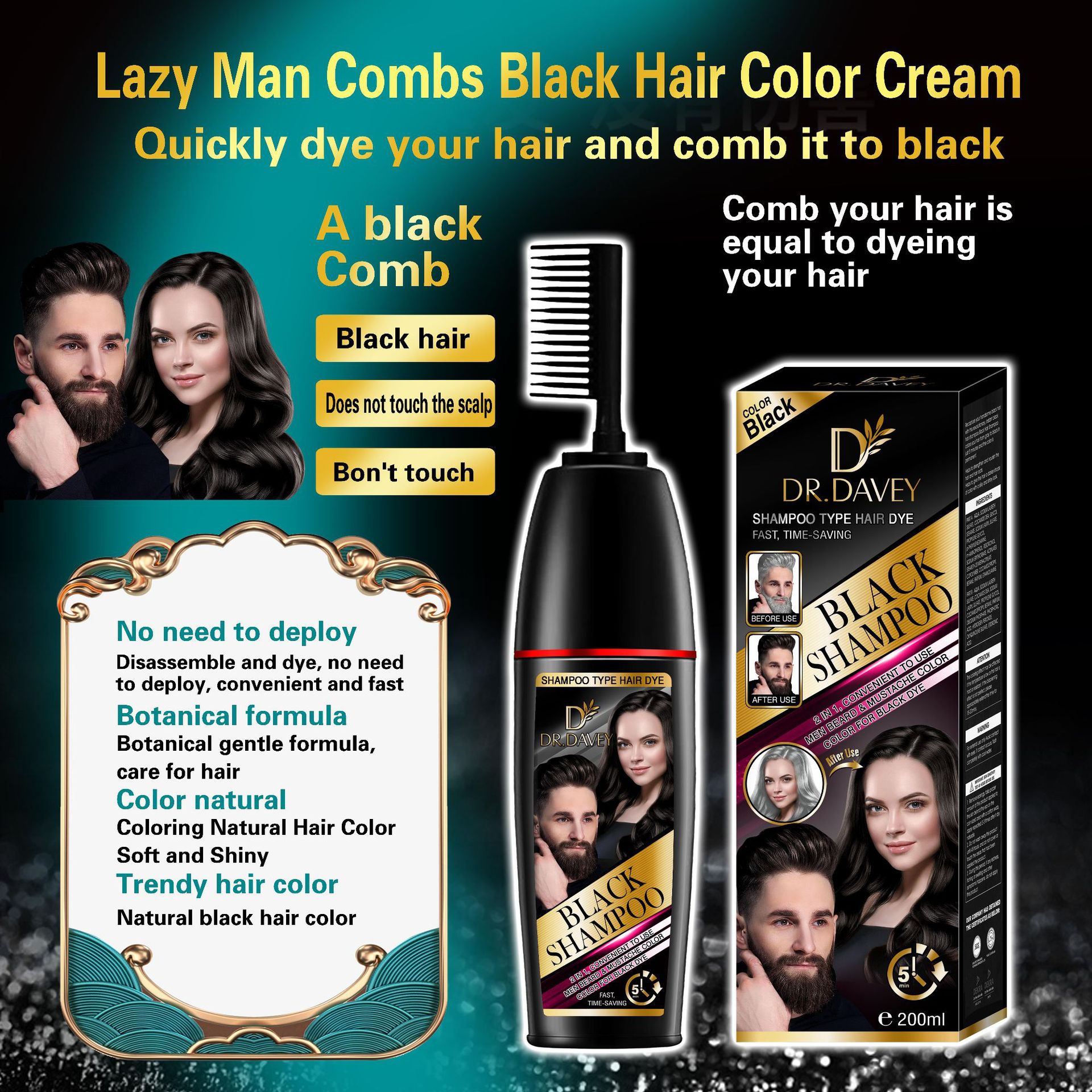 DR.DAVEY black/brown hair shampoo Black/Brown shampoo pic 4