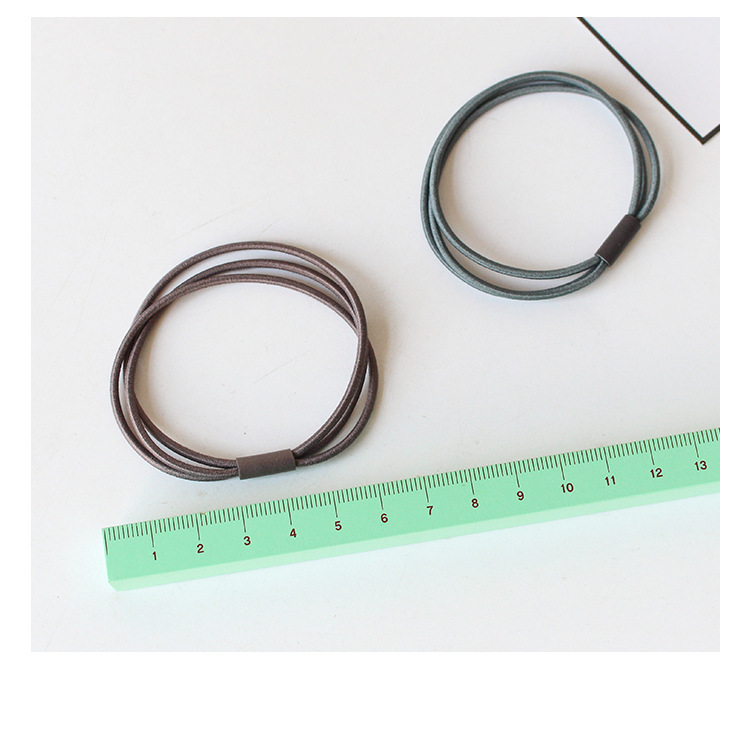 高弹力皮筋发圈 黑色三合一连接头绳扎头发女发饰厂家直销详情113